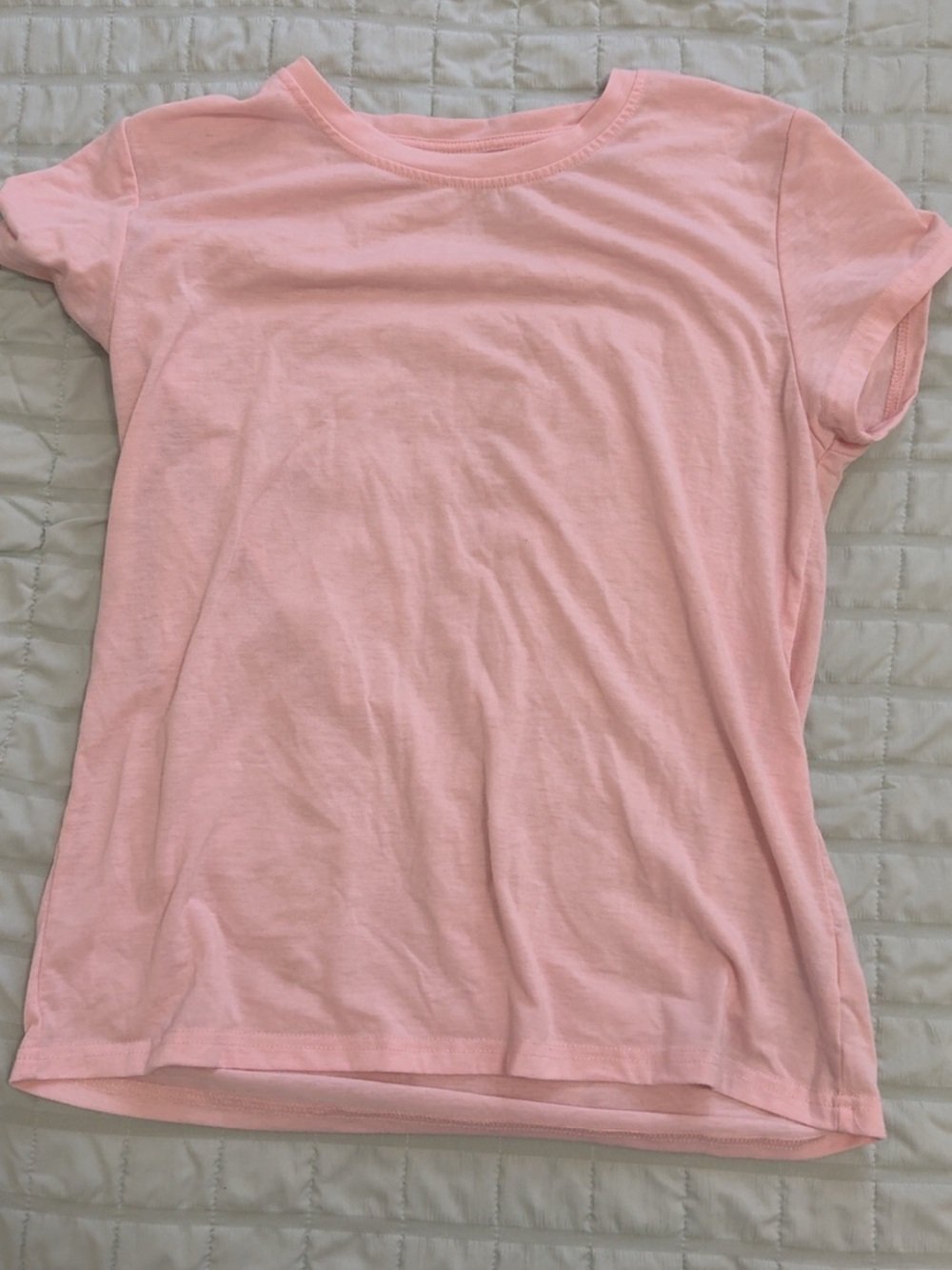 SHEIN Light Pink Short Sleeve Crewneck Tee